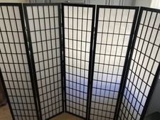 5-Panel Black Room Divider